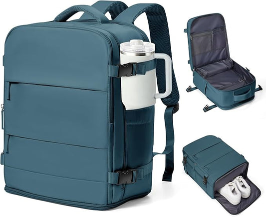 coowoz Travel Backpack Carry On for Women Man Gym Backpack with Laptop Compartment Mochila de Viaje Teacher Personal Item Backpacks Airplane Accessories Must Haves Peacock Blue,20L