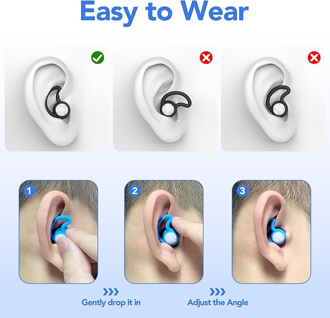 Swimming Ear Plugs Waterproof Earplugs - 2 Pairs Silicone Swim Ear Plugs for Adult Kids, Water Sports Earplugs for Showering, Bathing, Surfing - Keep Ear Water Out