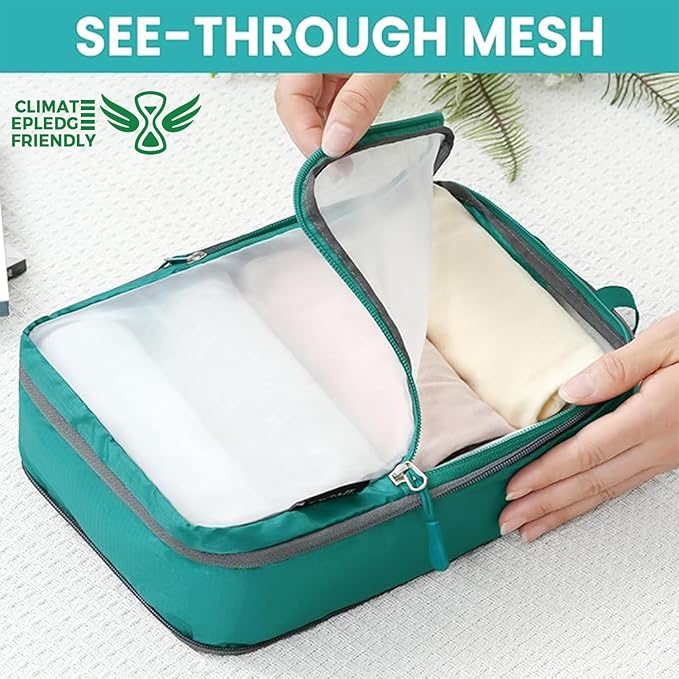 BAGAIL 6 Set Ultralight Compression Packing Cubes Packing Organizer for Travel Accessories Luggage Suitcase Backpack