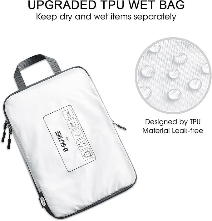 G4Free 6 Set Compression Packing Cubes, 3 sizes Travel Packing Organizers for Suitcases, Expandable Luggage Suitcase Storage Bags Set, Lightweight Packing Cubes Travel Essentials