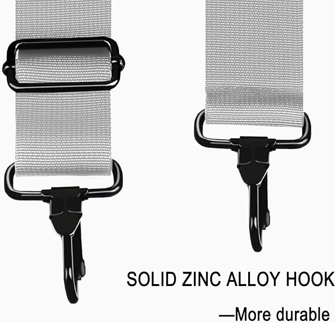 Askuko 56 Inch Shoulder Strap, Universal Adjustable Shoulder Belt Replacement Laptop Bag Shoulder Strap with Metal Hooks for Briefcase, Laptop Messenger Crossbody Bag, Luggage Duffel Camera, Grey