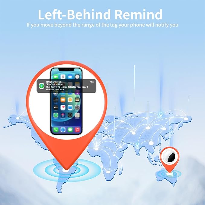 2 Pack Tracker Tags [Apple MFi Certified] Pair with Apple Find My (iOS Only) Bluetooth Air Smart Tags Key Finder Item Locator Waterproof Finder Worldwide Tracking for Pets Wallet Backpack Dogs Luggage