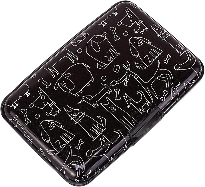 ELFISH Mini RFID Aluminum Wallet Credit Cards Holder Business Card Case Metal ID Case for Men Women (Animal)