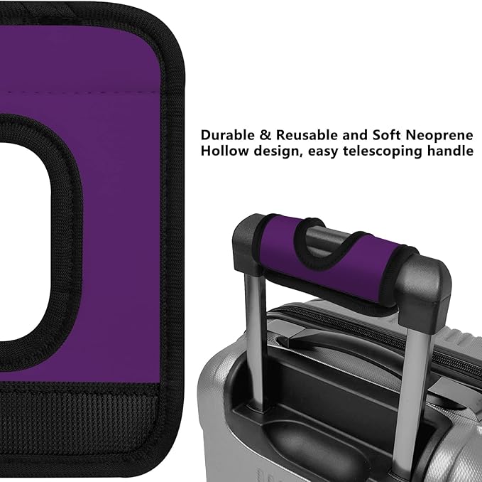 5 Pcs Neoprene Luggage Handle Wrap Handle Grip Luggage Tags Identifier Hollow Design for Push-Button, Bright Luggage Markers for Airport Travel Luggage Suitcase Trolley Case