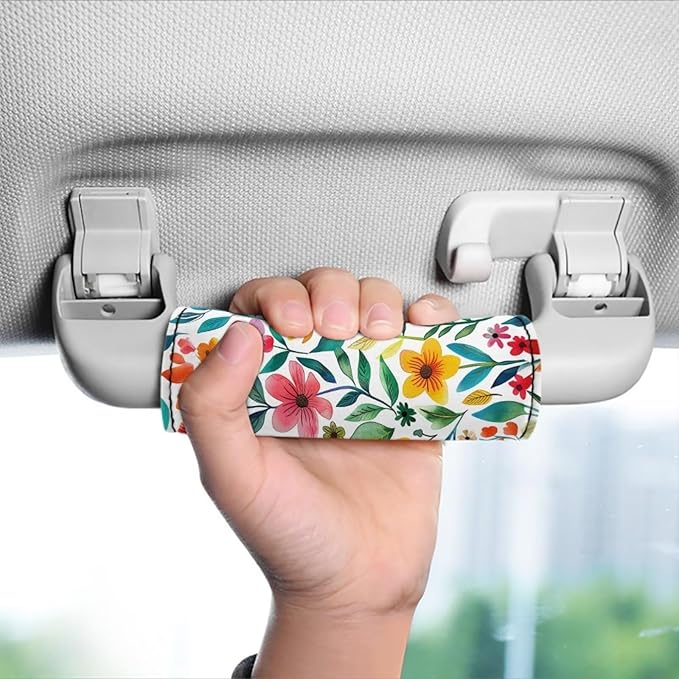 BIGCARJOB Stylish Flower Luggage Handle Wrap Set for Women Girls Luggage Accessories Set 2 Pieces Flower Print Suitcase Handle Sleeve Cover Identifier Travel Bag Wraps