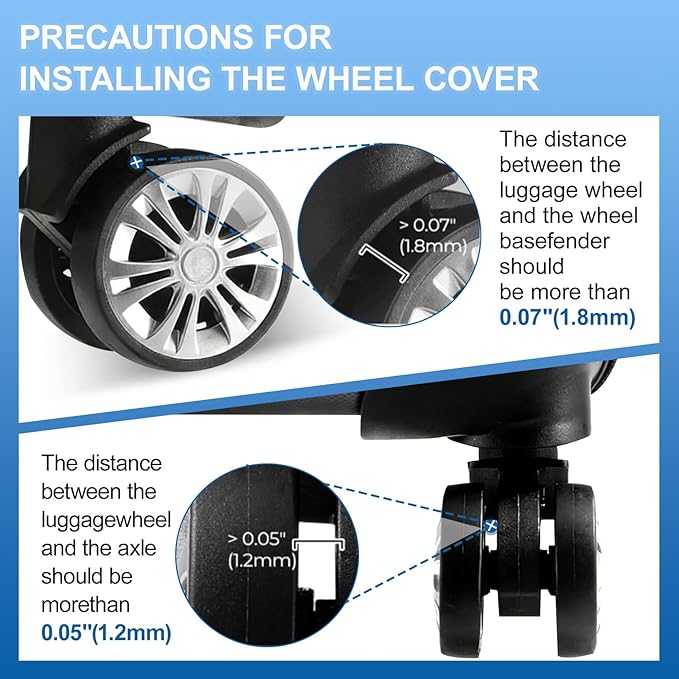16 Pcs Upgrade Luggage Wheel Covers,Silicone Luggage Wheel Cover, 2-2.4 inches Carry-On Suitcases or Office Chair Caster, Scratch-Resistant and Noise-reducing design,Essential Travel Accessories(Grey)