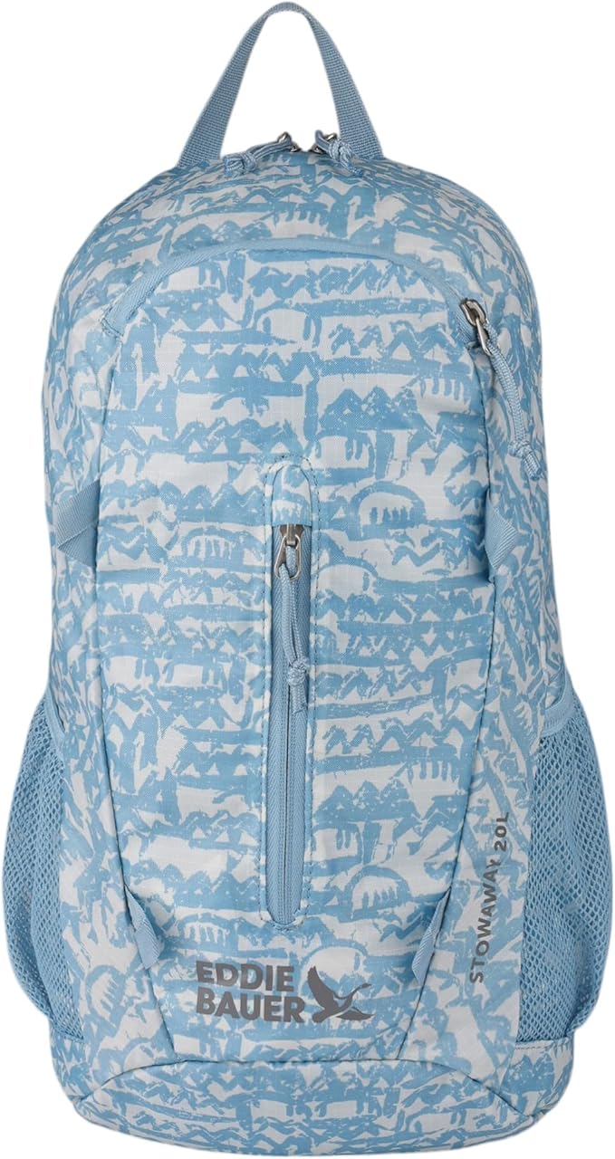 Eddie Bauer Stowaway Packable Backpack | Travel | Outdoor | Lightweight | Foldable | Durable | Ripstop Polyester | 20L - Blue Fog