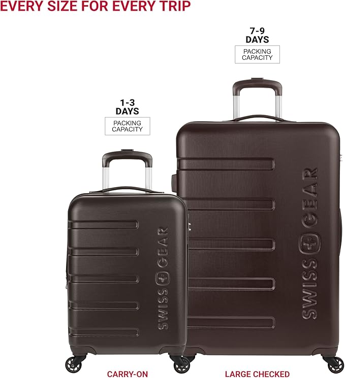 SwissGear 7366 Signature Hardside Expandable Luggage with Spinner Wheels, TSA Lock, Cup-Holder, Chocolate, 2-Piece Set (19/27)