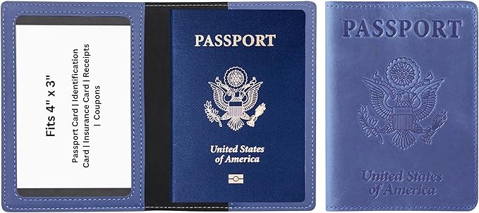 Ciana Passport Holder for Travel – PU Leather Passport Cover and Card Holder for Men & Women – Slim Passport Holder with Card Protector Slot, Travel Must Haves (Purple)