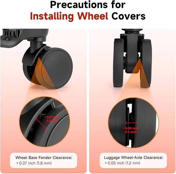2026 Upgraded 8 Pcs Luggage Wheel Covers, Silicone Protective Covers for 2-2.4" Suitcases Spinner Wheel, Wear-Resistant, Anti-Noise, Thickened Protector, Travel Accessories (Red)