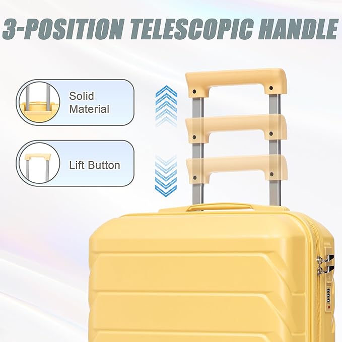 Hardshell Luggage, Lightweight Durable ABS Suitcase with Spinner Wheel, 14/20