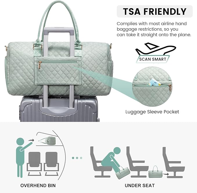 LOVEVOOK Travel Weekender with Toiletry Bag, Overnight Carry-On, Gym with Shoe Compartment & Wet Pocket, Mommy Hospital Bag