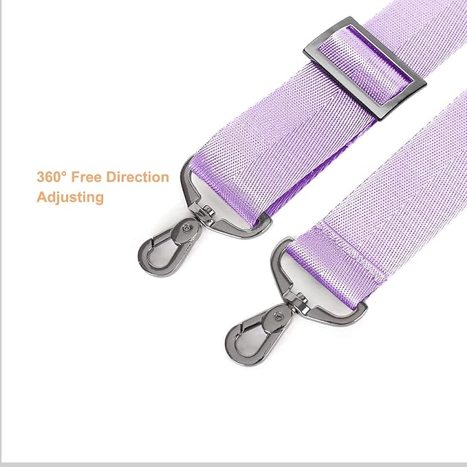 MOSISO 56 inch Shoulder Strap, Adjustable Thick Soft Universal Replacement Non-Slip Fit Padded with Metal Swivel Hooks for Laptop Shoulder Bag/Laptop Messenger Bag/Crossbody Bag, Purple
