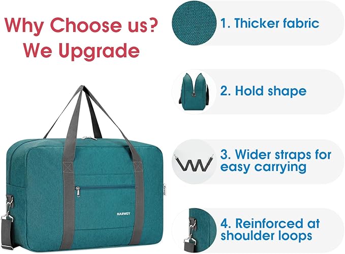 For Spirit Airlines Personal Item Bag 18x14x8 Foldable Travel Duffel Bag Tote Carry on Luggage Duffle Overnight for Women and Men
