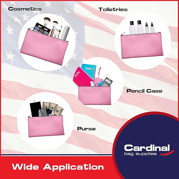 Multi-Purpose Zipper Bag, Reusable, Travel Pouch, Lightweight, Makeup Organizer, 11 x 6 Inch (Pink)