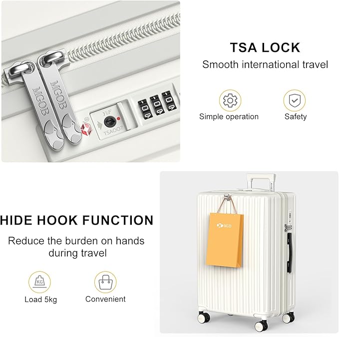20 Inch Carry On Luggage 22x14x9 Airline Approved, PC Lightweight luggage with Spinner Wheels, 20 Inch Hardside Travel Luggage Bag with TSA Lock Rolling suitcase for Women