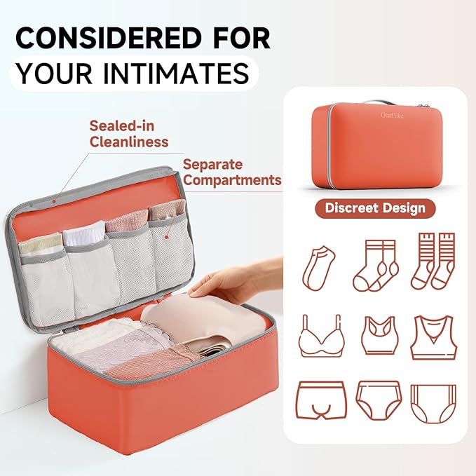 11 Set Packing Cubes for Travel, Gifts for Women Mom Kids, TSA Approved Bags for Makeup, Cosmetic, Toiletry, Suitcase Organizers for Checked Luggage,Cruise Essentials, Airplane Accessories, Orange