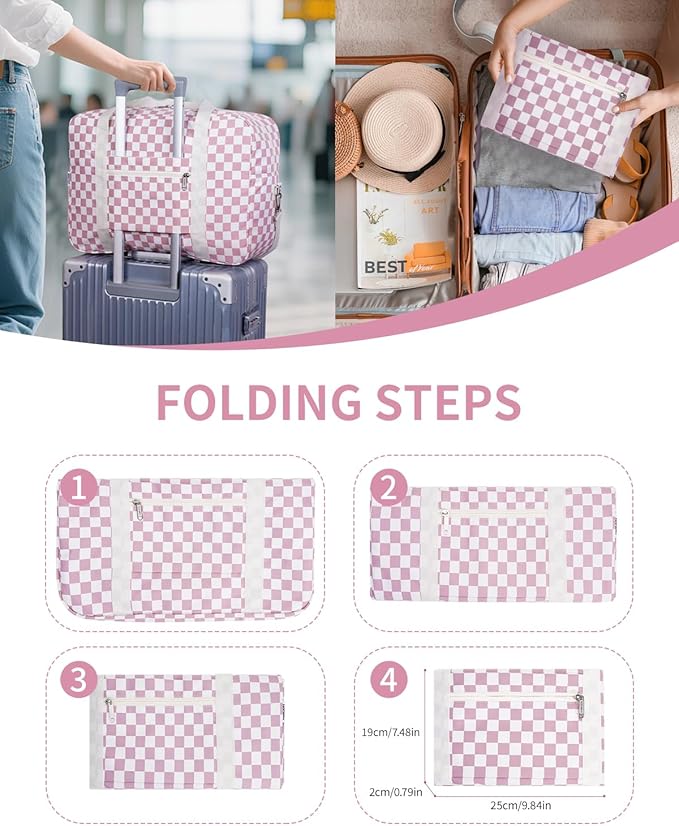 For Spirit Airlines Personal Item Bag 18x14x8 Foldable Travel Duffel Bag Tote Carry on Luggage Duffle Overnight for Women and Men