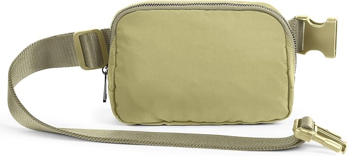 ODODOS Unisex Mini Belt Bag with Adjustable Strap Small Fanny Pack for Workout Running Traveling Hiking, Khaki Green
