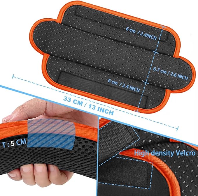 ZINZ 2-Pack Universal Shoulder Pad with Ultra thick Cushion for Bag Luggage Bag Crossbody, Plus Long & Anti-Slip & Breathable,Gray&Orange-2Pack