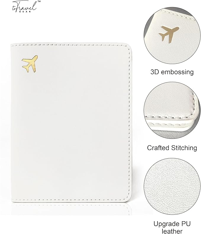 Passport Holder for Travel Essentials,RFID Blocking Passport Cover Case for Travel Accessories,Travel Wallet for Women Men (Cream)