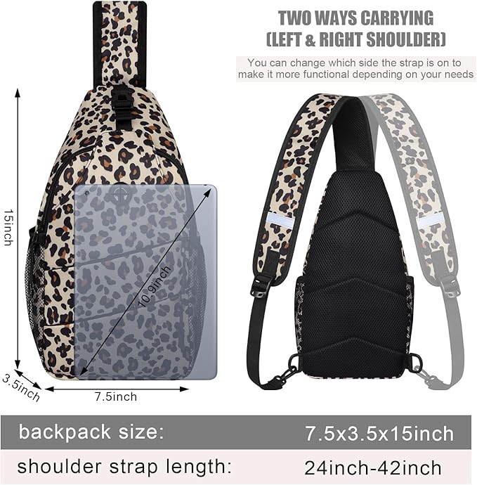 Crossbody Bags for Women Men Trendy Sling Bag Backpack Casual Chest Bag with Convertible Shoulder Strap