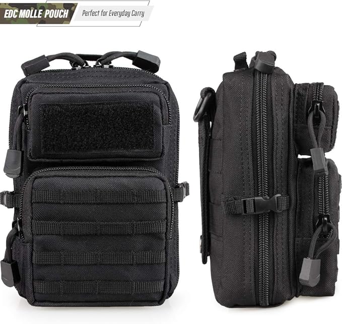 LIVANS Tactical Molle Utility Pouch, EDC Tool Pouch Tactical Phone Pouches Mini Waist Pouches Medical EDC IFAK Pack Mini Design of 3-Day Backpack