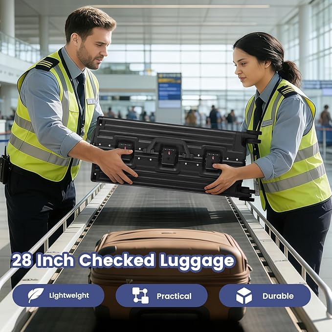 Zipperless Suitcase, 28 Inch Checked Luggage, Hardshell Aluminum Frame Polycarbonate Luggage with Phone Holder, Cup Holder, Charging Port, TSA Lock, Spinner Wheels for Vacations, Black
