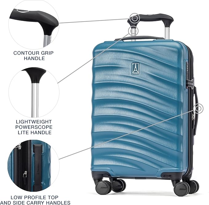 Travelpro Maxlite Air V2 Hardside Expandable Carry on Luggage, 8 Spinner Wheels, Lightweight Hard Shell Suitcase, TSA lock, Teal, Compact Carry On 19-Inch