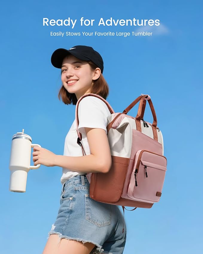 LOVEVOOK Laptop Backpack for Women, 15.6 Inch Travel Backpack for Work College Business, Water Resistant Teacher Nurse Bag with Large Capacity, School Bookbag Bags Cute Daypack for Woman Girls