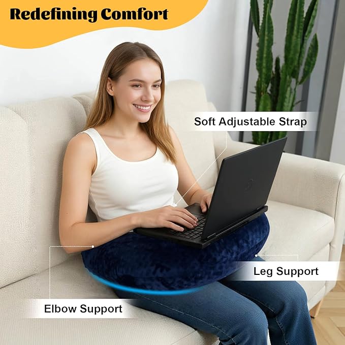 IFOYO Ergonomic Gaming Pillow for Lap, U-Shaped Crochet Pillow for Lap Support, Soft Reading Pillows Provide Arms Legs Neck Support to Long Gaming Sessions, Crocheting, Reading, Working