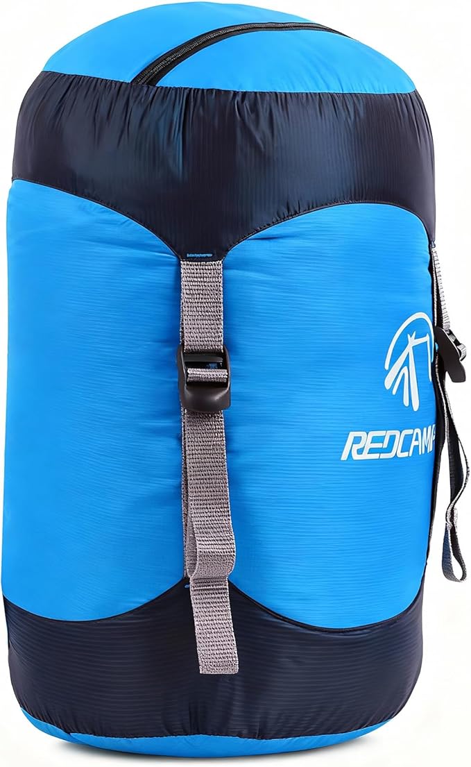 REDCAMP Nylon Compression Stuff Sack, 10L/17L/27L/40L Lightweight Sleeping Bag Compression Sack Great for Backpacking, Hiking and Camping,Blue/Yellow/Army Green/Black