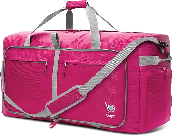 Bago Extra Large Duffle Bag for Travel Women & Men. Durable, Lightweight, Foldable Travel Duffel Bags For Traveling Women. 140L Duffle Bags Use As a Weekender Bag with Shoe Compartment, Checked Duffel