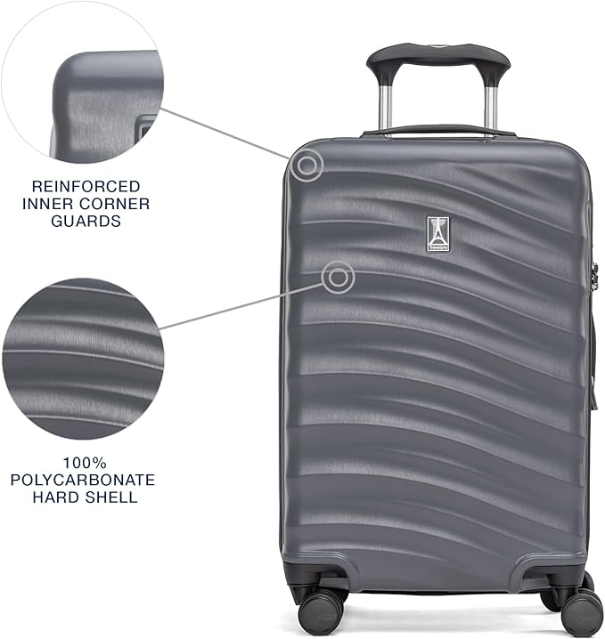 Travelpro Maxlite Air V2 Hardside Expandable Carry on Luggage, 8 Spinner Wheels, Lightweight Hard Shell Suitcase, TSA lock, Shadow Grey, Carry On 20-Inch
