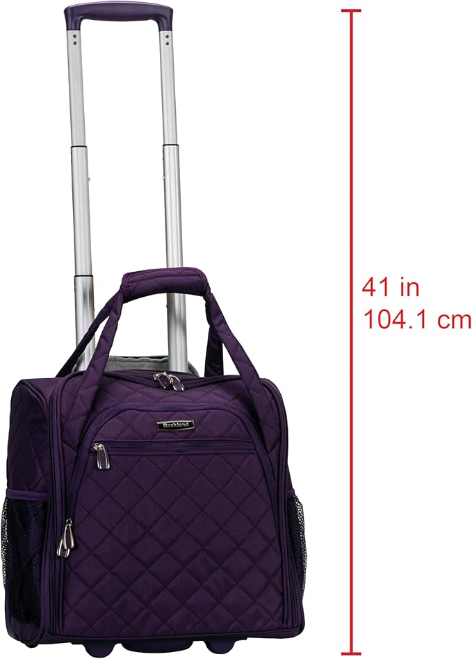 Rockland Melrose Upright Wheeled Underseater Carry-On Luggage, Purple, 15-Inch