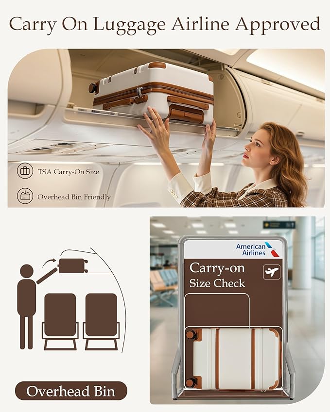 LONG VACATION Carry On Luggage Set 3 Piece, 20 Inch ABS+PC Hardshell Carry on Suitcase with Spinner Wheels TSA Lock & YKK Zipper