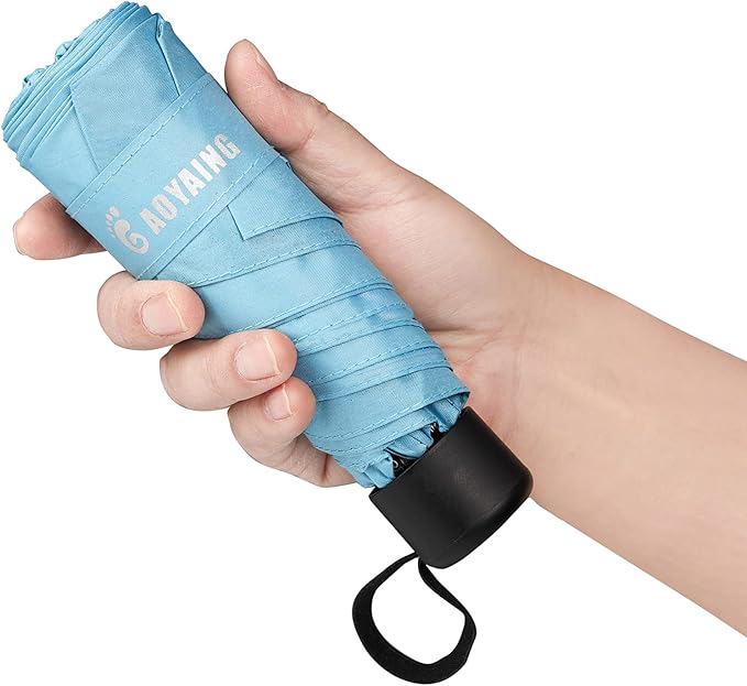 GAOYAING Compact Travel Umbrella with Case Sun&Rain Lightweight Small and Compact Suit for Pocket