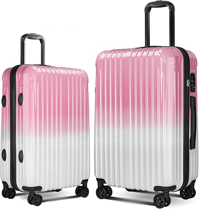 Carry on Luggage 2 Sets(20in/24in) with Spinner Wheels, Lightweight PC+ABS Hard Shell Suitcases, Expandbale Storage & TSA Aprovel Lock