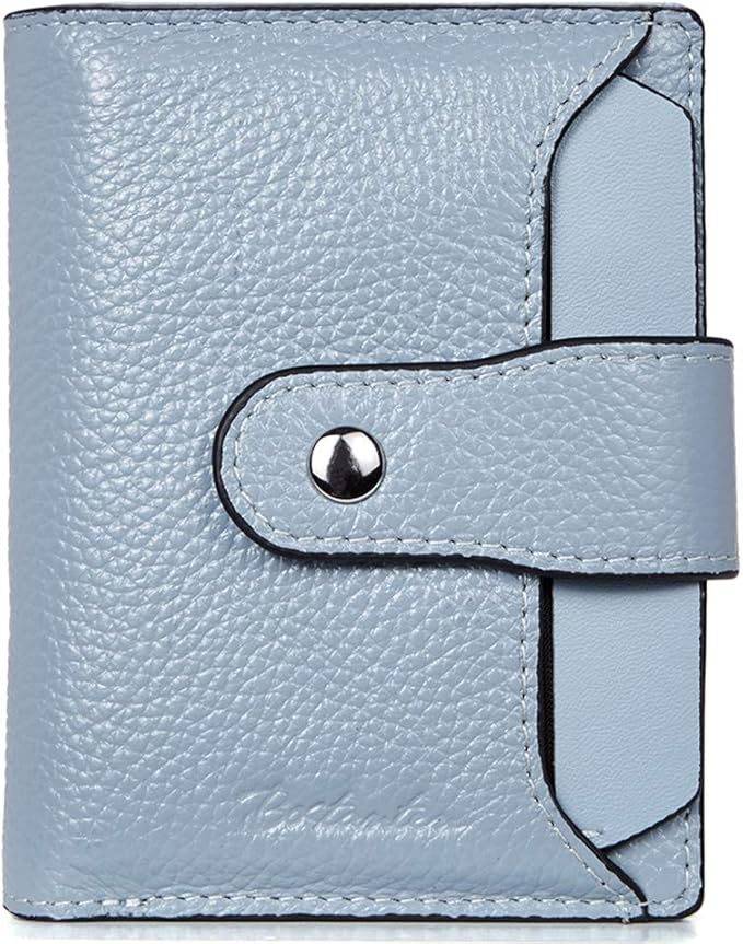 BOSTANTEN Women Leather Wallet RFID Blocking Small Bifold Zipper Pocket Wallet Card Case Purse with ID Window