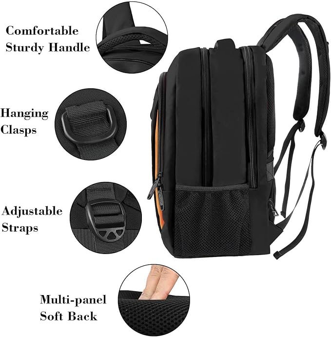 MATEIN Travel Laptop Backpack, Slim Sturdy College Laptops Backpack, Business Anti Theft Water Resistant Computer Bag Gift for Men & Women Fits 15.6 Inch Notebook