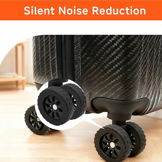 8Pcs Luggage Wheel Protection Covers 4th Gen, Anti-Scratch Anti-Noise, Silicone Wheel Protective Covers for 2.0-2.4 Luggage Wheels, Thickened Pattern Travel Suitcase Wheels Protectors