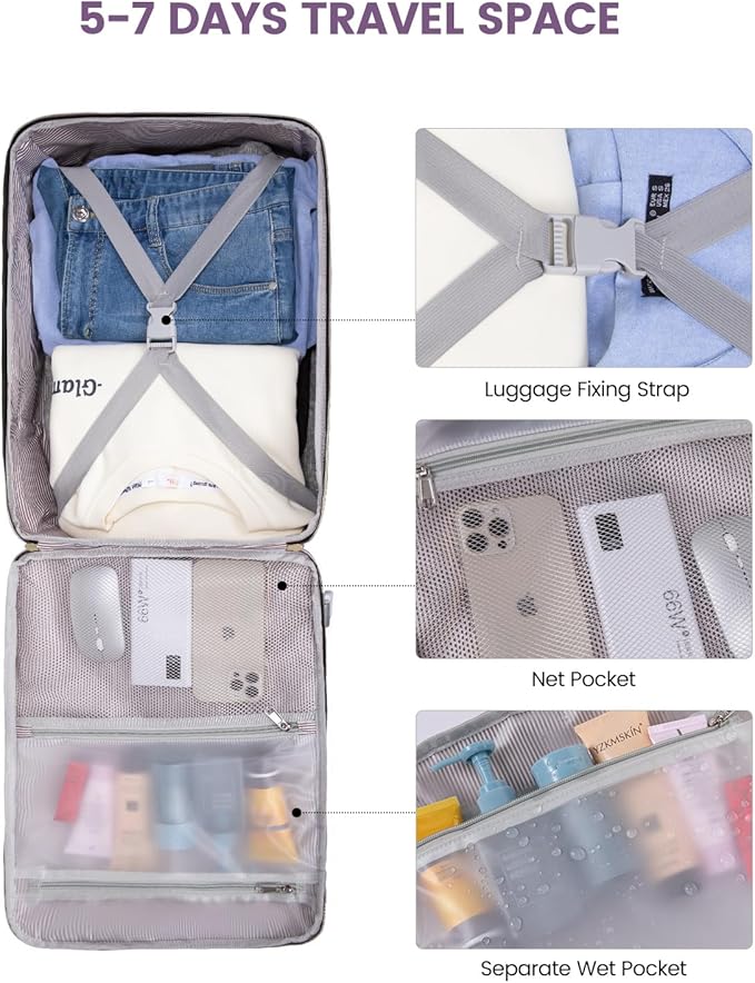 LOVEVOOK 50L Travel Backpack for Women & Men, Airline Approved Carry On Luggage with 3 Packing Cubes, TSA Overnight Bags, Waterproof Personal Item Bag, Weekender Essentials Backpacks fits 17" Laptop