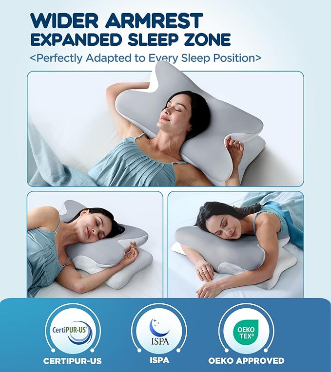 Effective Pain Relief Cervical Neck Pillow for Sleeping, Ergonomic Cooling Side Sleeper Pillow for Neck Support, Orthopedic Contour Memory Foam Pillows, Bed Pillow for Back Stomach Sleeper