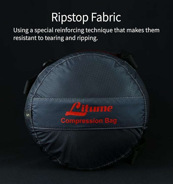 Compression Stuff Sack 6L, 8.5L, 10L, 13L, 16L, Water Resistant Lightweight Compact with Ripstop Fabric Sleeping Bag Sack with Drawstring Closure for Camping, Backpacking, Traveling(E638)