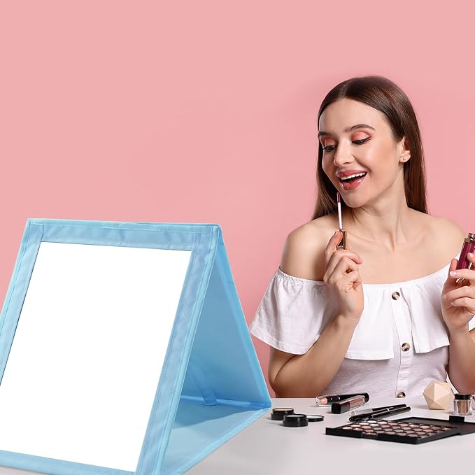 ROYALAY Foldable Full Length Mirror with Handle - 47 * 13in Portable Travel & Backstage Mirror (Blue)