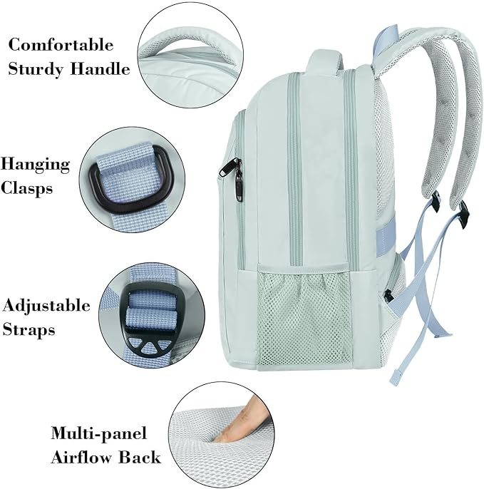 MATEIN Travel Laptop Backpack, Lightweight Anti Theft School Bookbag for Girls Boys and Students, Water Resistant 15.6 Inch Computer Bag Sturdy College Daypack Gift for Women