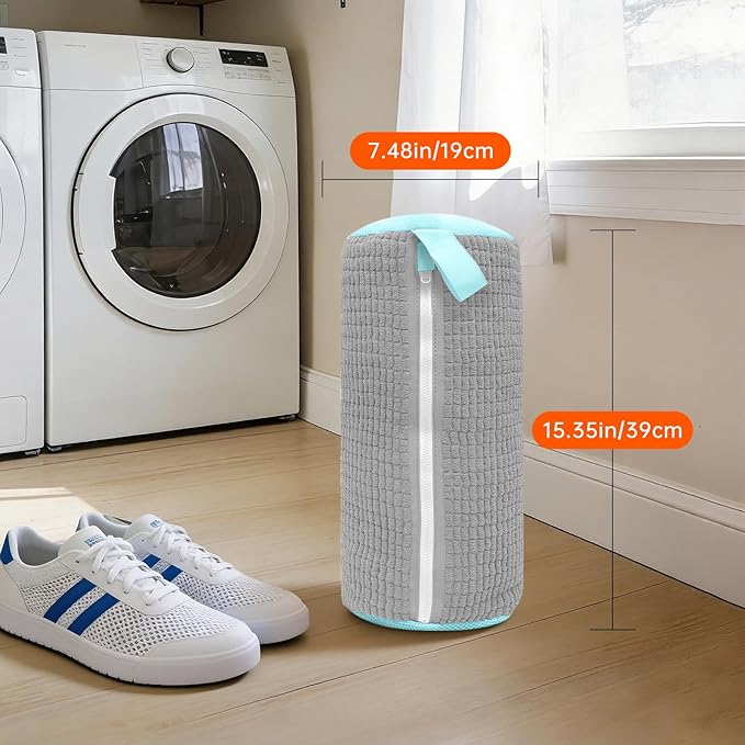 2PCS Shoe Washing Machine Bgs,Laundry Shoe Bags for Washer and Dryer, Reusable and Durable Zipper Sneaker Shoe Washing Bag, Tennis Shoe Cleaning Bag for All Shoe Types (Grey)