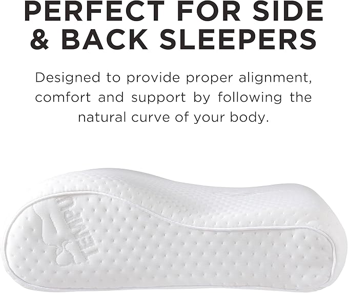 TEMPUR-Pedic, Standard TEMPUR-Neck Pillow, Medium Profile-2-Pack, White 2 Count