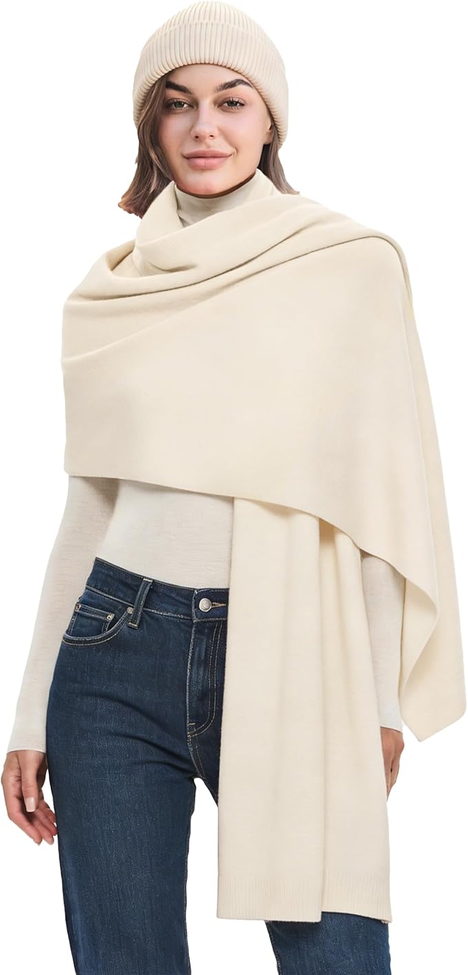 PULI Women's Pashmina Shawl Wraps for Evening Dress Large Scarf Blanket Long Wedding Bridal Winter Warm Shoulder Wrap