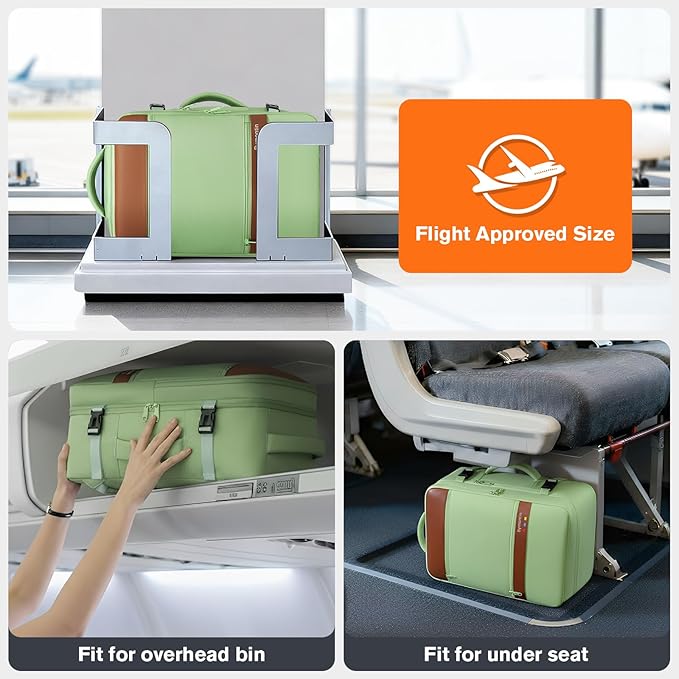 Smart Suitcase-style Laptop Backpack, 25L / 35L Practical Travel Bag for Work, Leisure & Flight, Luggage-Style Commuter Pack (Green, 35L)